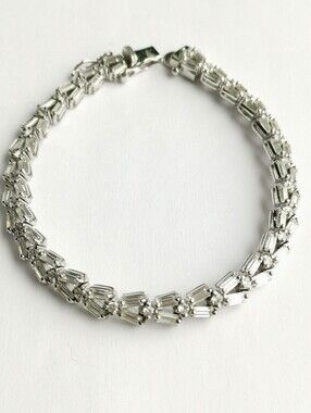 Vintage Silver cz tennis bracelet